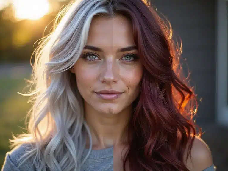Dramatische Farbveränderungen für graue Haare