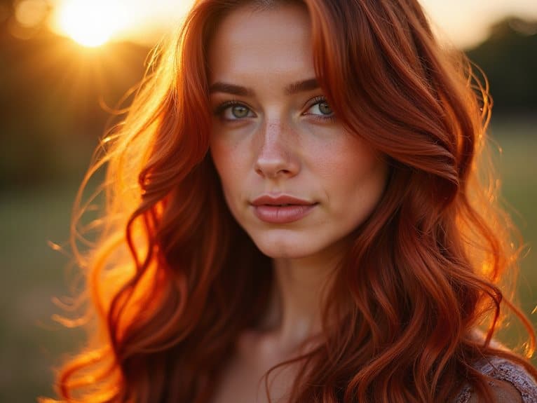 feurig rote Haarfarbe