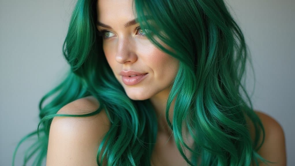 temporäre leuchtend grüne Haare