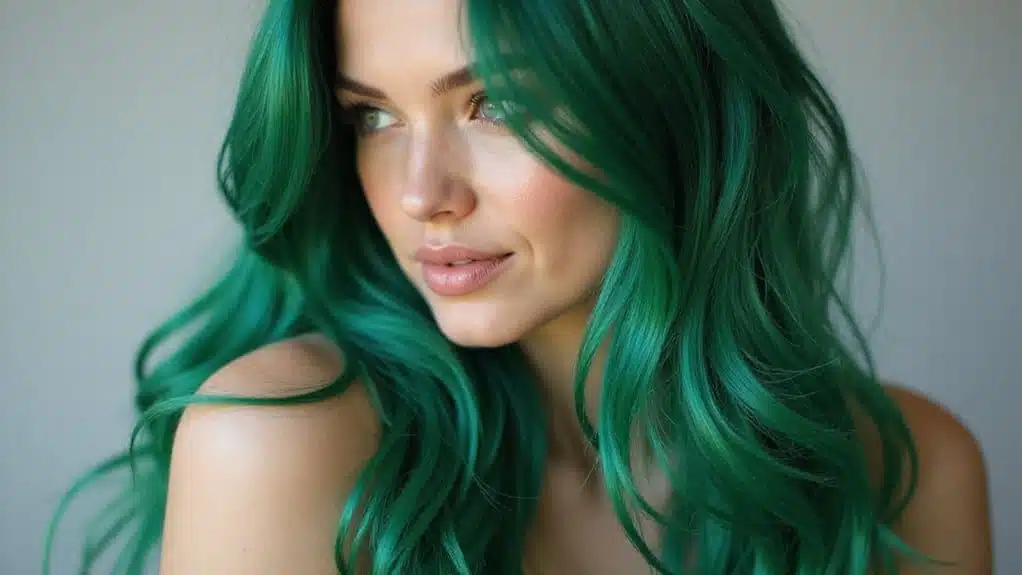 temporäre leuchtend grüne Haare