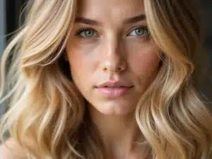 mittelblonde Haarsträhnchen
