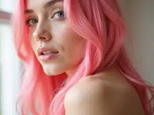 temporäre auffällige pinke Haare