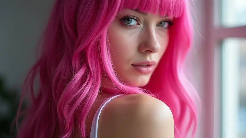 vorübergehende rosa Haarverwandlung