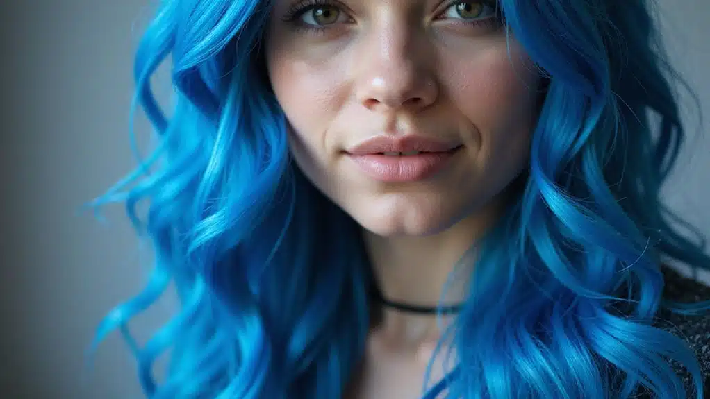 lebendige blaue Haarverwandlungen
