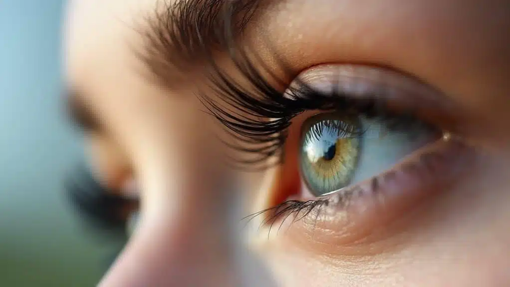 lang anhaltende geschwungene Wimpern