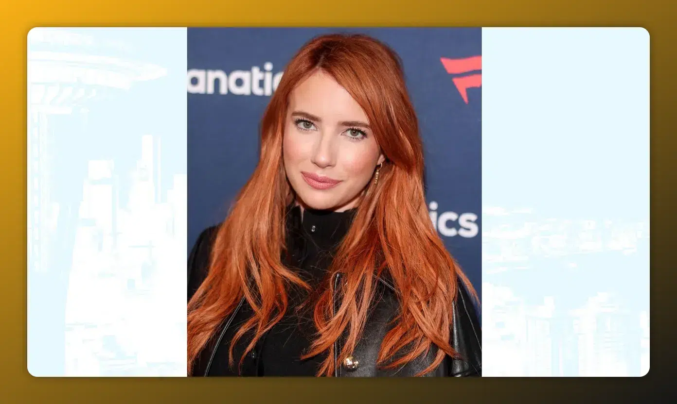 Porträt einer Frau mit intensiv kupferroten, langen Haaren als Beispiel für Cowboy Copper